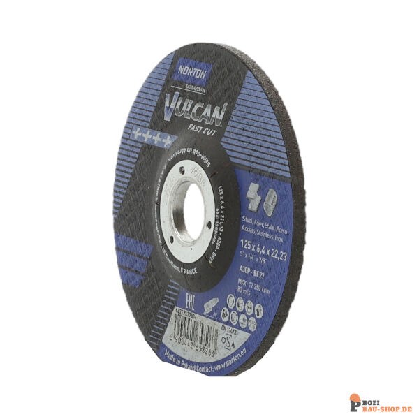 nortonschleifmittel/NORTON_schleifmittel_66252830804 Norton Vulcan Metal Inox Grinding Wheel 125x6.4x22.23 GRIT 30_133358